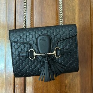 Gucci Soft Microguccissima Mini Emily Chain Shoulder Bag Loess.